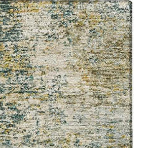 HomeRoots 8' Sage and Beige Abstract Round Rug – Stylish, Washable, UV-Protected, Perfect for High-Traffic Areas 716770