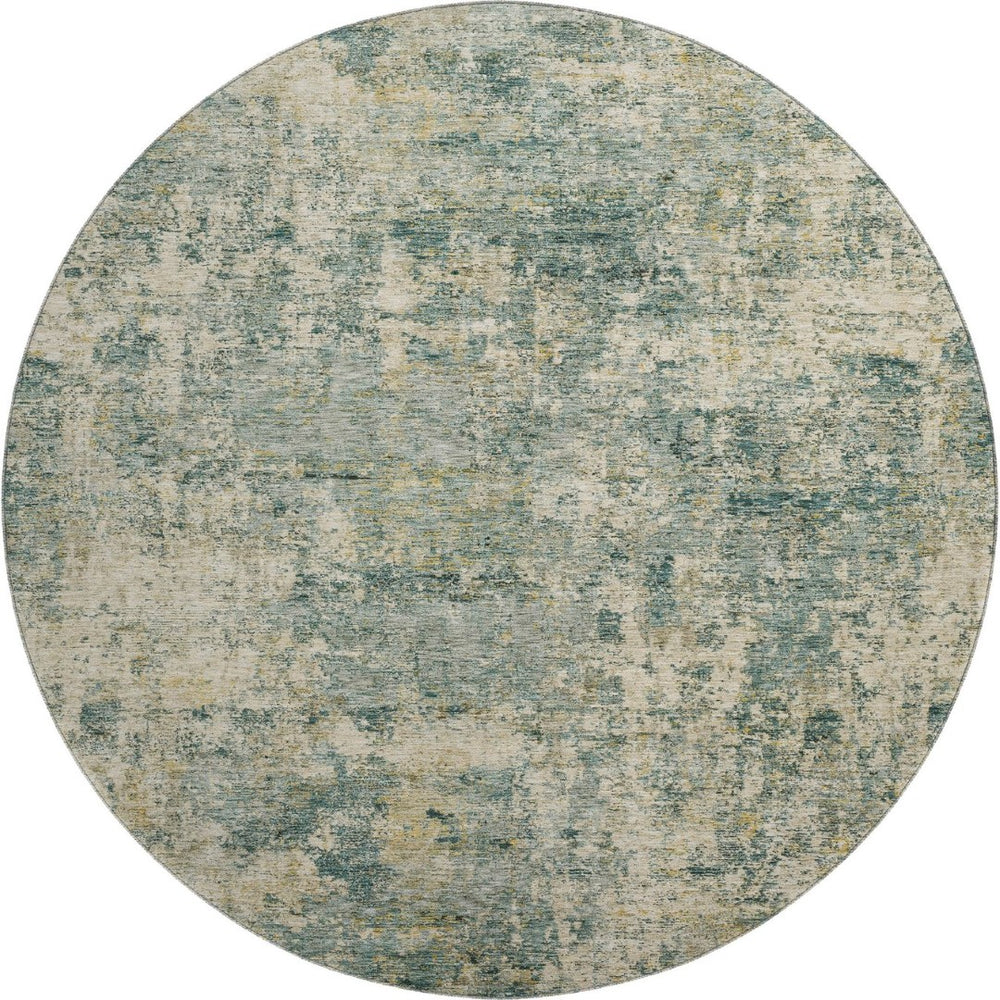 HomeRoots 8' X 10' Sage and Beige Abstract Area Rug - Washable, UV Protected, Durable Design for Everyday Living 716771