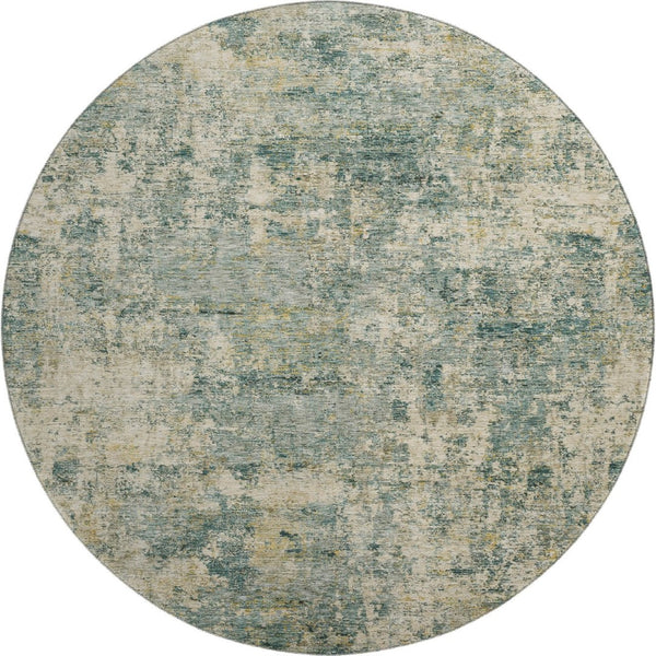HomeRoots 8' X 10' Sage and Beige Abstract Area Rug - Washable, UV Protected, Durable Design for Everyday Living 716771