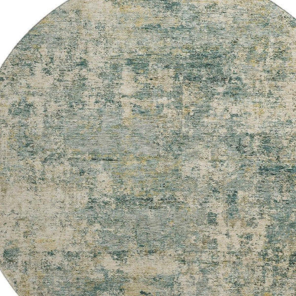 HomeRoots 8' X 10' Sage and Beige Abstract Area Rug - Washable, UV Protected, Durable Design for Everyday Living 716771