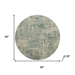 HomeRoots 8' X 10' Sage and Beige Abstract Area Rug - Washable, UV Protected, Durable Design for Everyday Living 716771