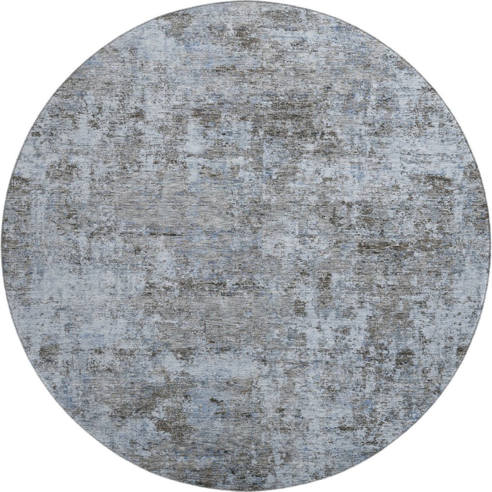 HomeRoots 8' X 10' Modern Blue and Taupe Abstract Area Rug, Washable, UV Protected for High-Traffic Homes 716777