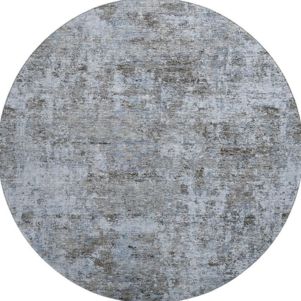 HomeRoots 8' X 10' Modern Blue and Taupe Abstract Area Rug, Washable, UV Protected for High-Traffic Homes 716777