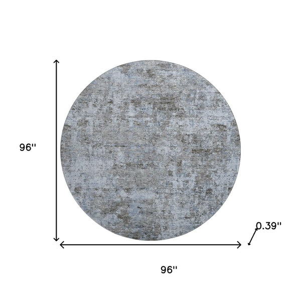 HomeRoots 8' X 10' Modern Blue and Taupe Abstract Area Rug, Washable, UV Protected for High-Traffic Homes 716777