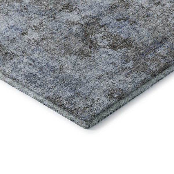 HomeRoots 9' X 12' Blue & Taupe Abstract Washable Area Rug - UV Protected, Durable & Low-Maintenance Design 716778