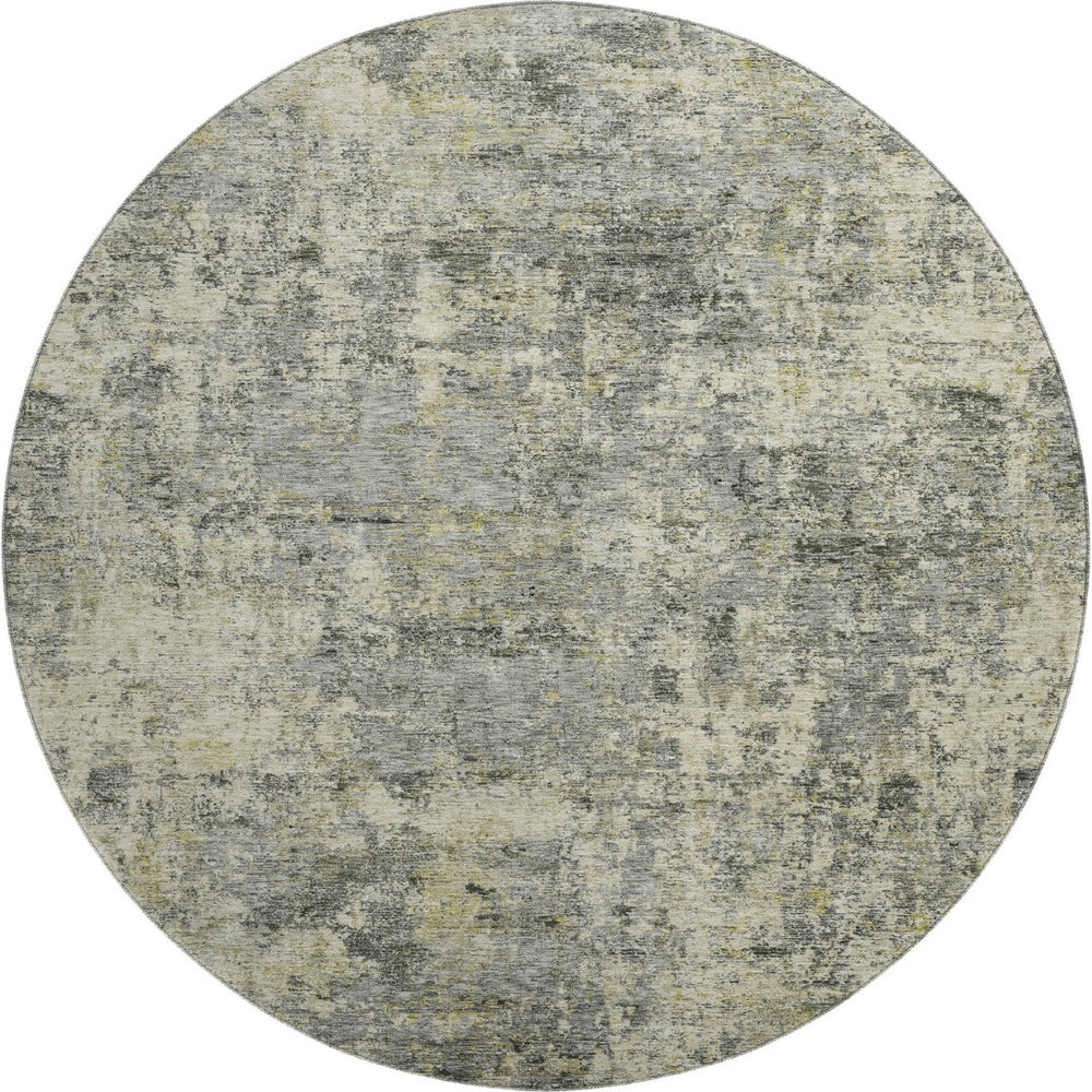 HomeRoots 8' X 10' Durable Pewter and Beige Abstract Area Rug - Washable, UV-Protected, Stain-Resistant Design 716783