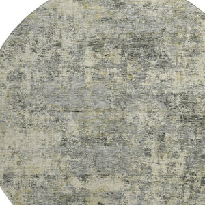 HomeRoots 8' X 10' Durable Pewter and Beige Abstract Area Rug - Washable, UV-Protected, Stain-Resistant Design 716783