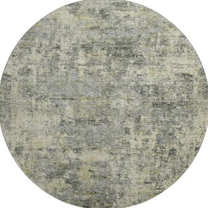 HomeRoots 8' X 10' Durable Pewter and Beige Abstract Area Rug - Washable, UV-Protected, Stain-Resistant Design 716783