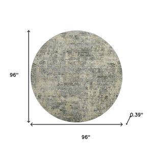 HomeRoots 8' X 10' Durable Pewter and Beige Abstract Area Rug - Washable, UV-Protected, Stain-Resistant Design 716783