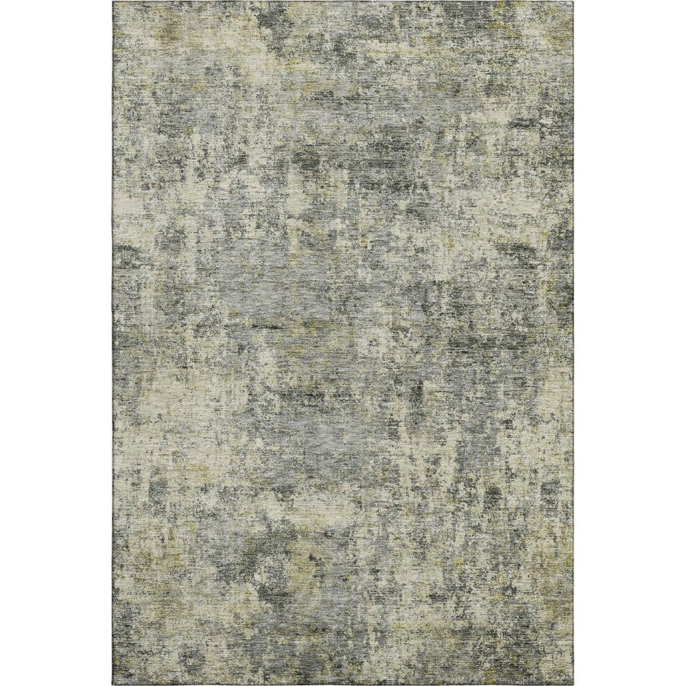HomeRoots 9' X 12' Contemporary Pewter & Beige Abstract Washable Area Rug with UV Protection & Stain Resistance 716784