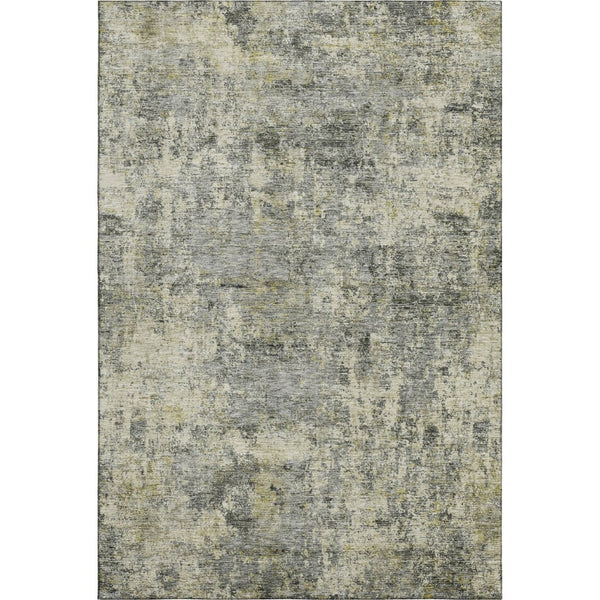 HomeRoots 10' X 14' Stylish Pewter & Beige Abstract Area Rug - Machine Washable, UV-Protected, Stain Resistant! 716785
