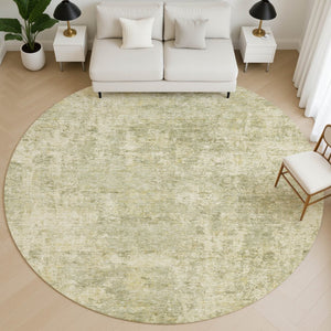HomeRoots 8' X 10' Sage and Beige Abstract Area Rug - Washable, UV Protected, and Perfect for High-Traffic Areas 716789