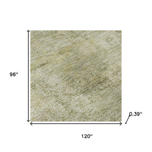HomeRoots 9' X 12' Stylish Sage and Beige Abstract Area Rug - Washable, UV Protected, Stain Resistant Design 716790