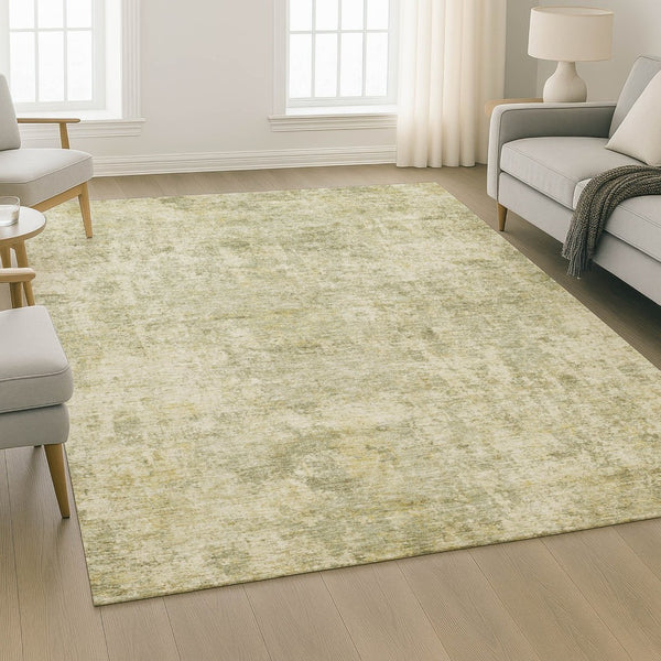 HomeRoots 9' X 12' Stylish Sage and Beige Abstract Area Rug - Washable, UV Protected, Stain Resistant Design 716790