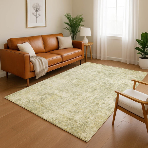 HomeRoots 10' X 14' Sage and Beige Abstract Area Rug - Machine Washable, UV Protected, Kid & Pet Friendly! 716791