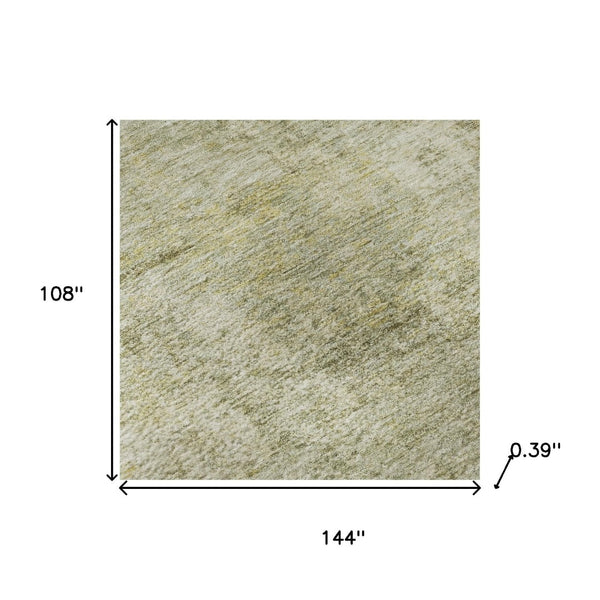 HomeRoots 10' X 14' Sage and Beige Abstract Area Rug - Machine Washable, UV Protected, Kid & Pet Friendly! 716791