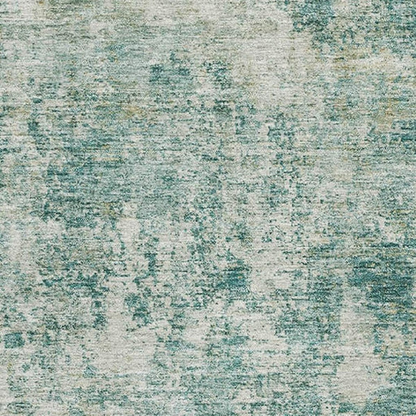 HomeRoots 5' X 8' Teal And Beige Abstract Area Rug - Stylish, Washable, Stain-Resistant, UV Protected Design 716793
