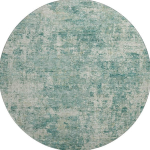 HomeRoots 8' X 10' Teal and Beige Abstract Area Rug – Washable, UV Protected, Durable Design for Modern Homes 716795