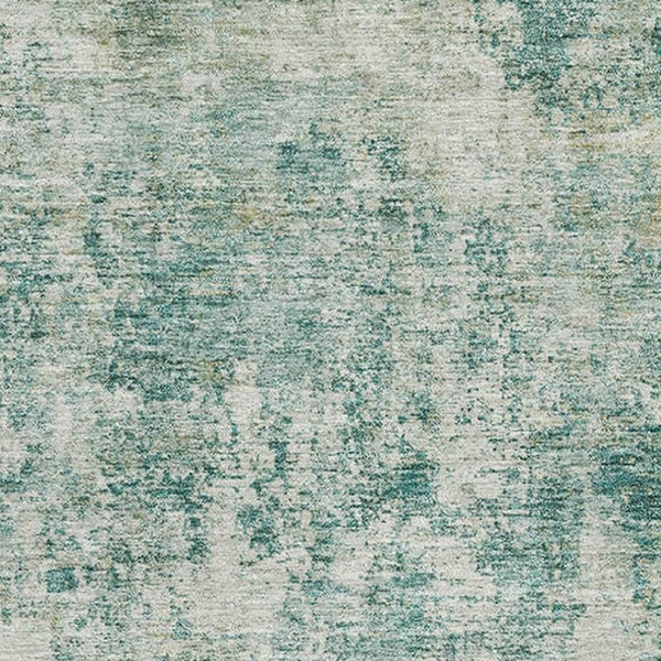 HomeRoots 10' X 14' Teal & Beige Abstract Area Rug – Washable, UV Protected, Stylish for High-Traffic Homes 716797