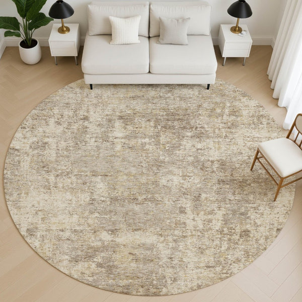 HomeRoots 8' X 10' Taupe and Beige Abstract Washable Rug – Durable, Stylish, UV-Protected for Busy Homes 716801