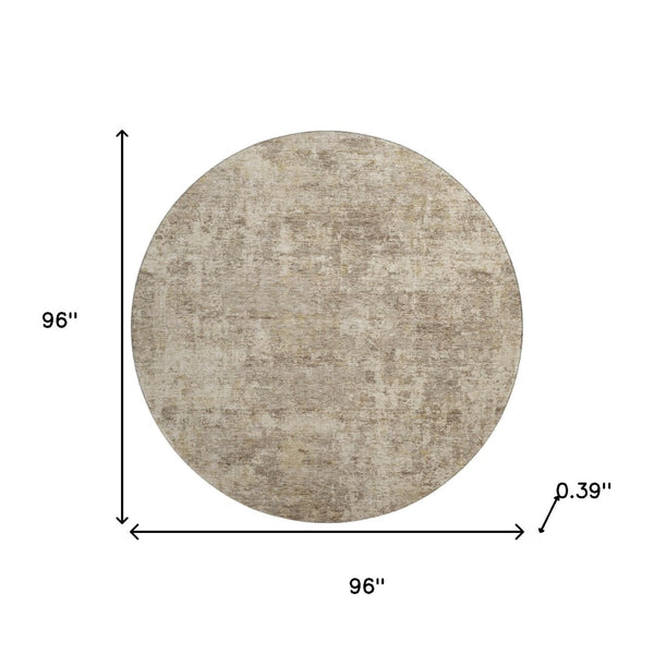 HomeRoots 8' X 10' Taupe and Beige Abstract Washable Rug – Durable, Stylish, UV-Protected for Busy Homes 716801