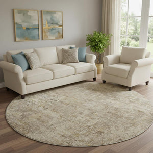HomeRoots 8' X 10' Taupe and Beige Abstract Washable Rug – Durable, Stylish, UV-Protected for Busy Homes 716801