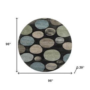 HomeRoots 8' X 10' Stylish Black and Taupe Geometric Area Rug - Washable, UV Protected, Ideal for Families! 716807