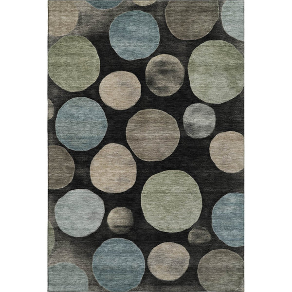 HomeRoots 10' X 14' Black And Taupe Geometric Area Rug – Washable, UV-Protected, Stain Resistant for Busy Homes 716809