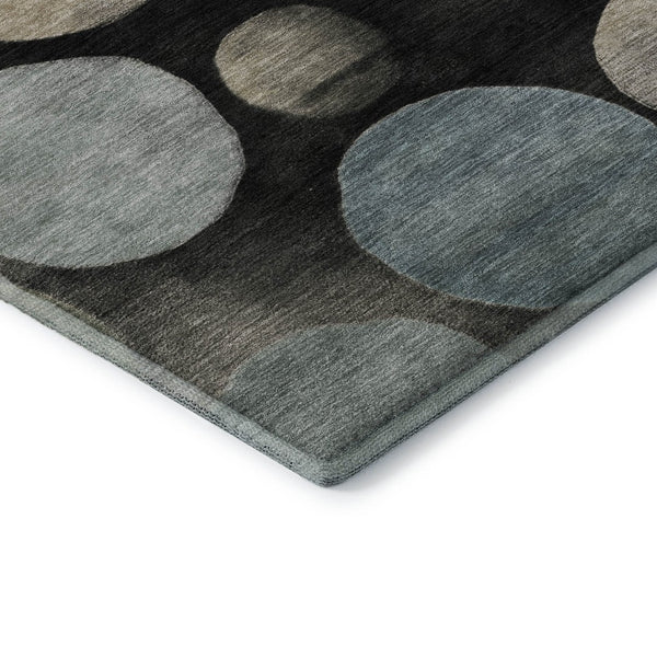 HomeRoots 10' X 14' Black And Taupe Geometric Area Rug – Washable, UV-Protected, Stain Resistant for Busy Homes 716809