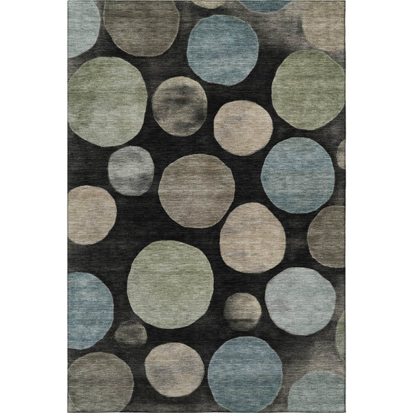 HomeRoots 10' X 14' Black And Taupe Geometric Area Rug – Washable, UV-Protected, Stain Resistant for Busy Homes 716809