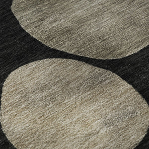 HomeRoots 10' X 14' Black And Taupe Geometric Area Rug – Washable, UV-Protected, Stain Resistant for Busy Homes 716809
