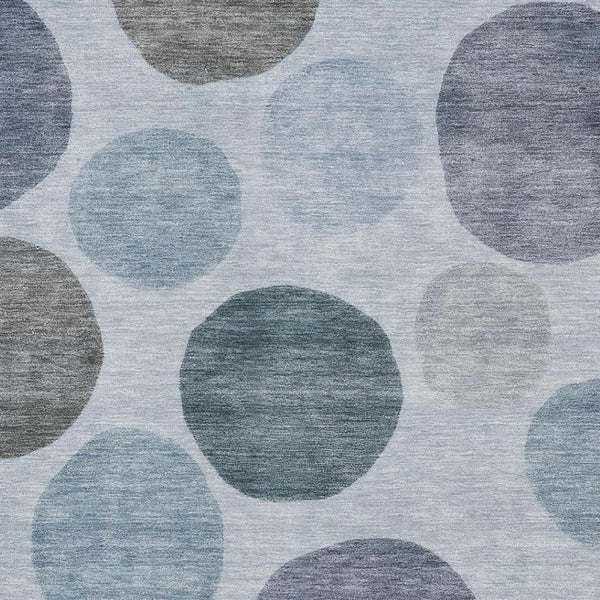 HomeRoots 5' X 8' Modern Blue and Gray Geometric Washable Area Rug with UV Protection for Family-Friendly Spaces 716811