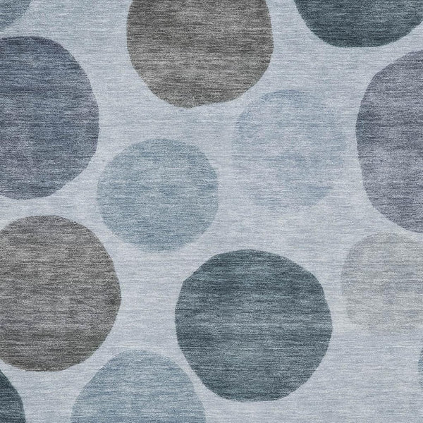 HomeRoots 9' X 12' Blue and Gray Geometric Area Rug - UV Protected, Washable, Modern Style for High Traffic Areas 716814