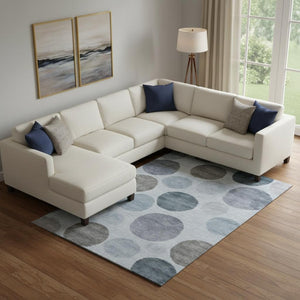 HomeRoots 10' X 14' Blue and Gray Geometric Area Rug - Stylish, Washable, UV-Protected for Modern Living Spaces 716815