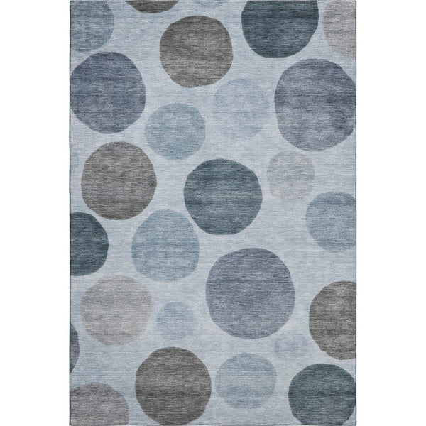 HomeRoots 10' X 14' Blue and Gray Geometric Area Rug - Stylish, Washable, UV-Protected for Modern Living Spaces 716815