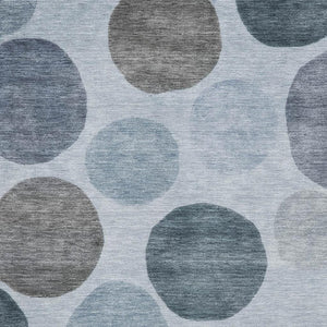 HomeRoots 10' X 14' Blue and Gray Geometric Area Rug - Stylish, Washable, UV-Protected for Modern Living Spaces 716815