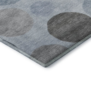 HomeRoots 10' X 14' Blue and Gray Geometric Area Rug - Stylish, Washable, UV-Protected for Modern Living Spaces 716815