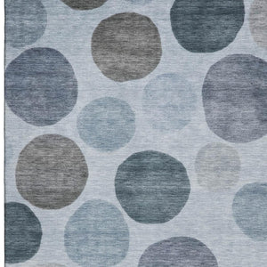 HomeRoots 10' X 14' Blue and Gray Geometric Area Rug - Stylish, Washable, UV-Protected for Modern Living Spaces 716815