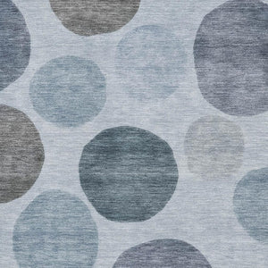 HomeRoots 10' X 14' Blue and Gray Geometric Area Rug - Stylish, Washable, UV-Protected for Modern Living Spaces 716815