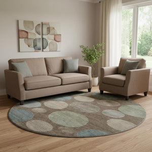 HomeRoots 8' X 10' Chocolate & Teal Geometric Area Rug - Washable, UV Protected, Durable & Stylish for Any Space 716819