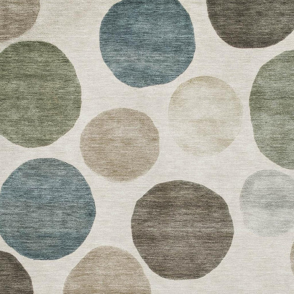 HomeRoots 10' X 14' Ivory & Teal Geometric Area Rug – Washable, UV-Protected, Stain-Resistant & Soft for Homes 716827