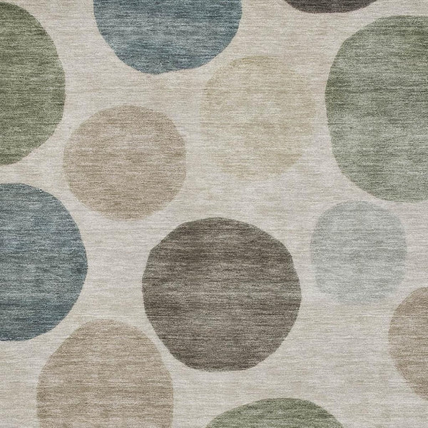 HomeRoots 10' X 14' Khaki and Teal Geometric Area Rug - Durable, Washable, UV-Protected for Family Spaces 716833