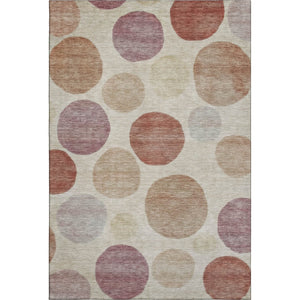HomeRoots 9' X 12' Salmon Geometric Area Rug - Washable, Stain Resistant, UV Protected for Kids & Pets! 716838