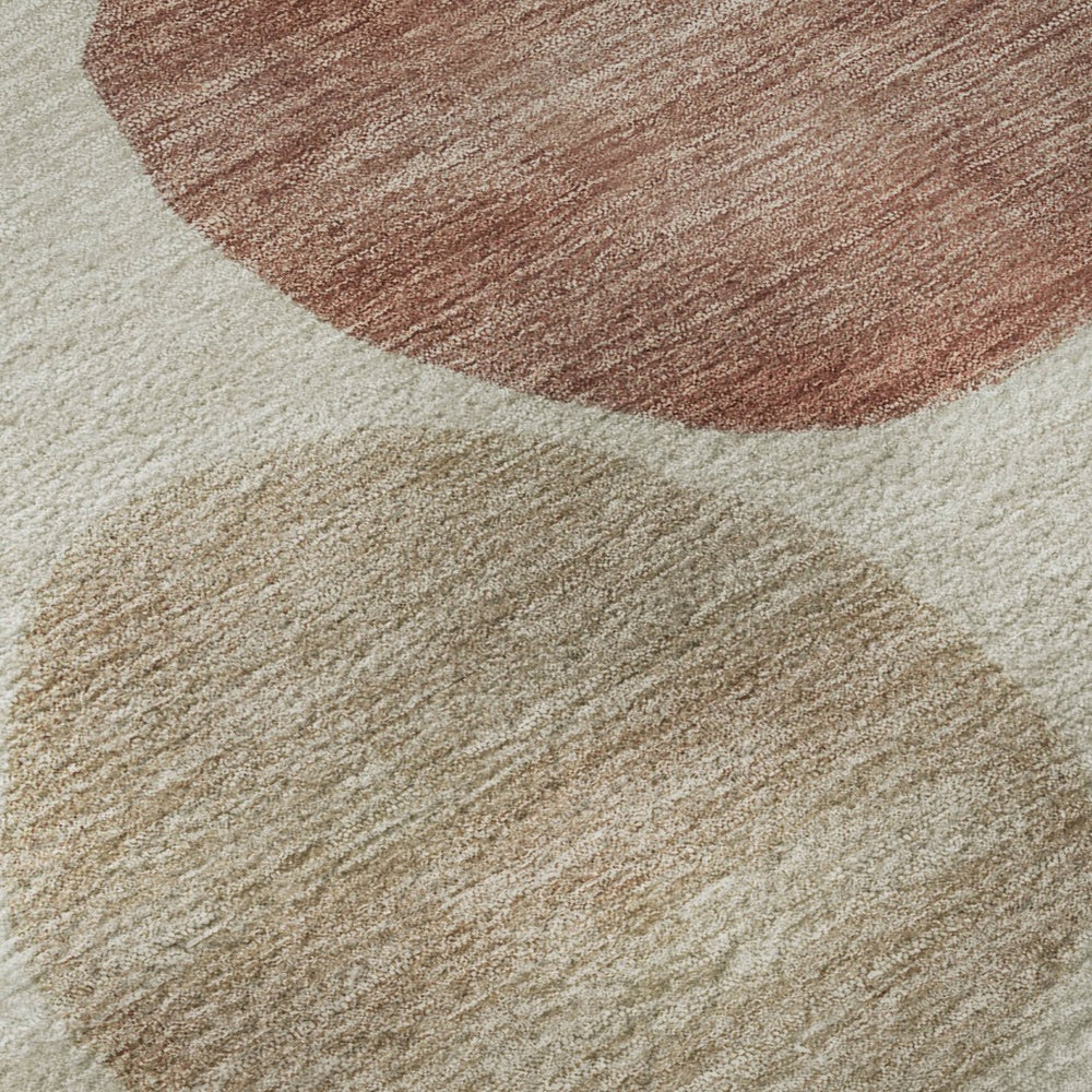 HomeRoots 9' X 12' Salmon Geometric Area Rug - Washable, Stain Resistant, UV Protected for Kids & Pets! 716838