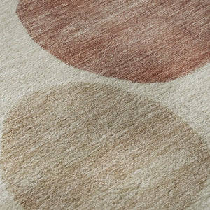 HomeRoots 9' X 12' Salmon Geometric Area Rug - Washable, Stain Resistant, UV Protected for Kids & Pets! 716838