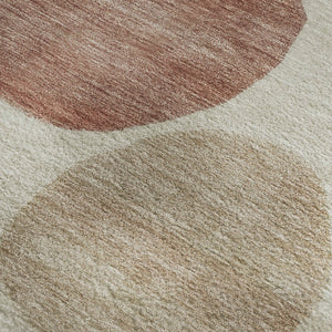 HomeRoots 10' Salmon and Ivory Geometric Washable Area Rug - Durable, UV Protected, Non-Slip for Family Spaces 716839