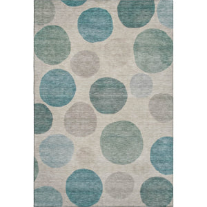 HomeRoots 10' X 14' Teal and Ivory Geometric Area Rug - Stylish, Washable, UV-Protected for Family Spaces 716845