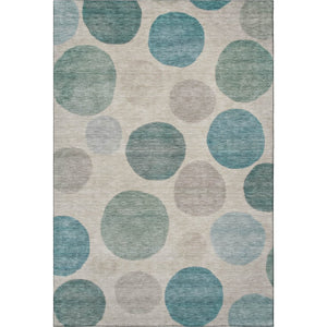 HomeRoots 10' X 14' Teal and Ivory Geometric Area Rug - Stylish, Washable, UV-Protected for Family Spaces 716845