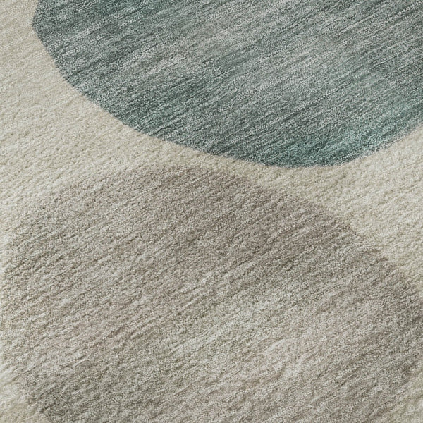 HomeRoots 10' X 14' Teal and Ivory Geometric Area Rug - Stylish, Washable, UV-Protected for Family Spaces 716845