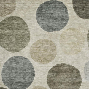HomeRoots 5' X 8' Taupe Beige Geometric Area Rug - Washable, UV Protected, Durable Design for Modern Spaces 716847